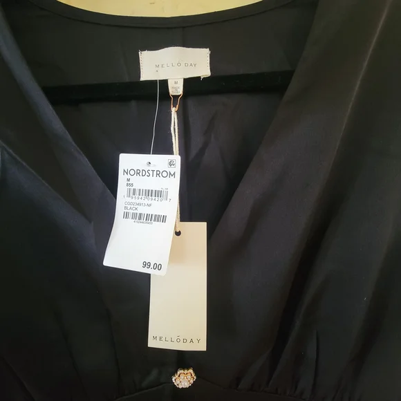 MELLODAY Crystal Button Satin Midi Dress - Picture 8 of 8